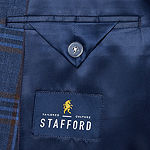 Stafford Mens Checked Stretch Fabric Regular Fit Sport Coat - Big and Tall