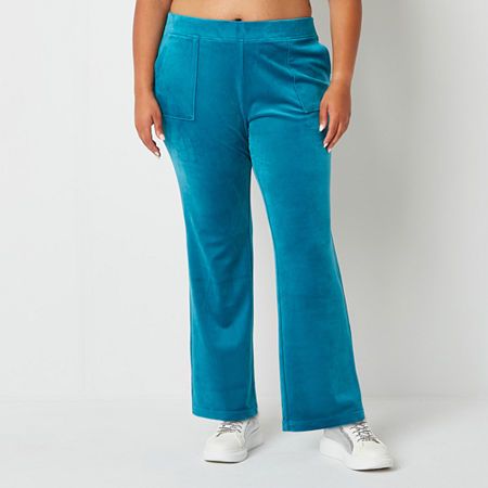  Juicy By Juicy Couture Womens Plus Mid Rise Velour Pant