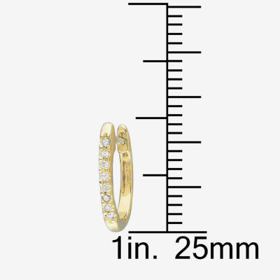 1/10 CT. T.W. Mined White Diamond 10K Gold 12.1mm Hoop Earrings
