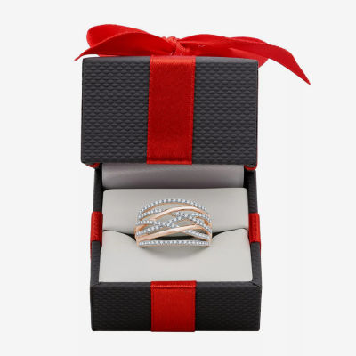1/2 CT. T.W. Mined White Diamond 14K Rose Gold Over Silver Band