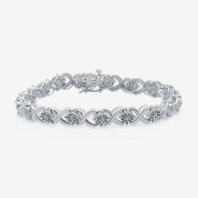 1/10 Ct.T.W. Womens 1/10 CT. T.W. Natural White Diamond Sterling Silver 7.5 Inch Tennis Bracelet