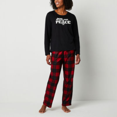 North Pole Trading Co. Checks & Trucks Family Womens Crew Neck Long Sleeve 2-pc. Pant Pajama Set