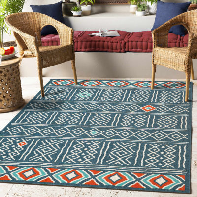 LR Home Tribal Diamond Indoor Outdoor Rectangular Area Rug