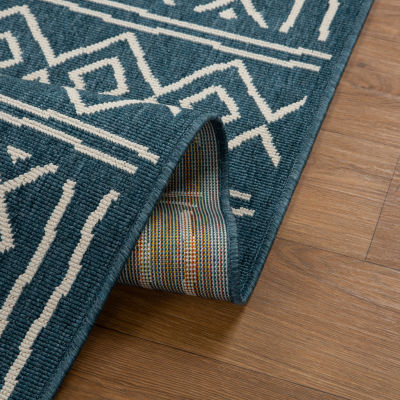 LR Home Tribal Diamond Indoor Outdoor Rectangular Area Rug