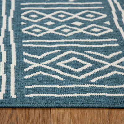 LR Home Tribal Diamond Indoor Outdoor Rectangular Area Rug