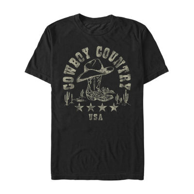 Mens Short Sleeve Cowboy Country Graphic T-Shirt