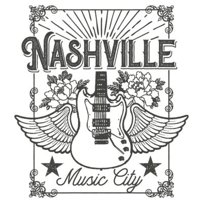 Mens Short Sleeve Nashville Music City Graphic T-Shirt