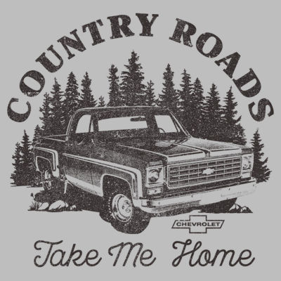 Mens Short Sleeve Country Roads Graphic T-Shirt