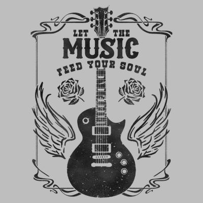 Mens Short Sleeve Let The Music Feed Your Soul Graphic T-Shirt