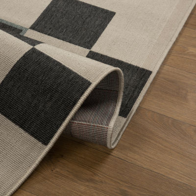 LR Home Checkered 24"X36" Indoor Outdoor Rectangular Accent Rug