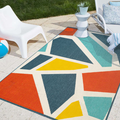 Evette Rios X LR Home Mapa Modern Geometric 24"X36" Indoor Outdoor Rectangular Accent Rug