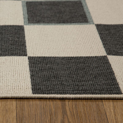 Evette Rios X LR Home Mapa Checkered Indoor Outdoor Rectangular Area Rug