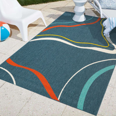 Evette Rios X LR Home Mapa Swirl Indoor Outdoor Rectangular Area Rug