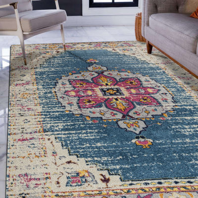 Amer Rugs Manhattan Lecat Medallion Loomed 30" X 90" Indoor Rectangular Runner