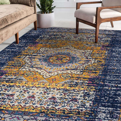 Amer Rugs Manhattan Beale Medallion Loomed 30" X 90" Indoor Rectangular Runner