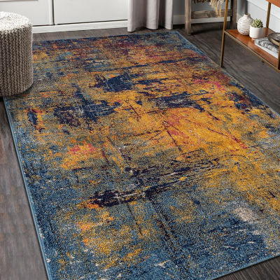 Amer Rugs Manhattan Bunnt Abstract Loomed 5'3" X 7'6" Indoor Rectangular Area Rug