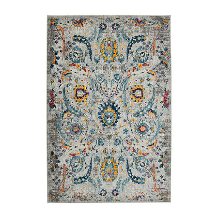 Amer Rugs Montana Glaiza Floral Loomed 31 X 96 Indoor Rectangular Runner, One Size, White