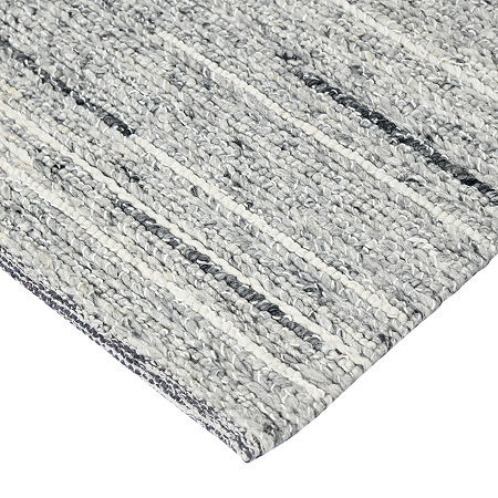 Amer Rugs Norwood Ashley Stripe Loomed Indoor Rectangular Area Rug, One Size, White