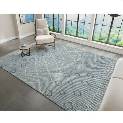 Amer Rugs Berlin Lanmore Geometric Hooked Washable 5' X 8' Indoor Rectangular Area Rug