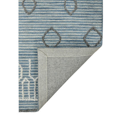 Amer Rugs Berlin Lanmore Geometric Hooked Washable 5' X 8' Indoor Rectangular Area Rug