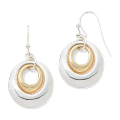 Liz Claiborne® Two-Tone Circle Drop Earrings