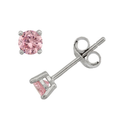 Lab Created Cubic Zirconia Sterling Silver 4mm Stud Earrings