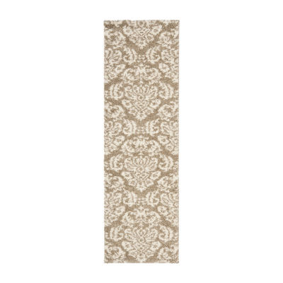 Safavieh Shag Collection Mario Damask Runner Rug