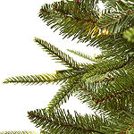 North Pole Trading Co. 7 Foot Woodside Fir Slim LED Pre-Lit Christmas Tree