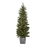 North Pole Trading Co. 5 Foot Boulder Fir LED Pre-Lit Pre-Decorated Potted Christmas Tree