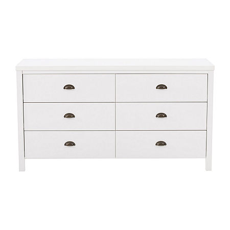 Boston 6-Drawer Dresser, One Size, White