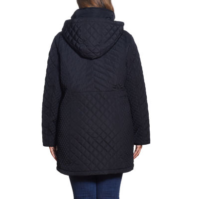 Gallery Womens Plus Removable Hood Midweight Quilted Jacket