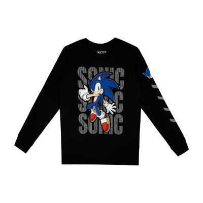 Little & Big Boys Crew Neck Sonic the Hedgehog Long Sleeve Graphic T-Shirt