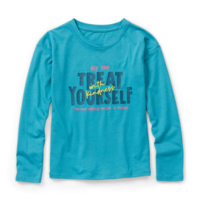 Thereabouts Little & Big Girls Round Neck Long Sleeve Graphic T-Shirt