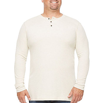 St. John's Bay Big and Tall Mens Long Sleeve Regular Fit Waffle Henley -  JCPenney