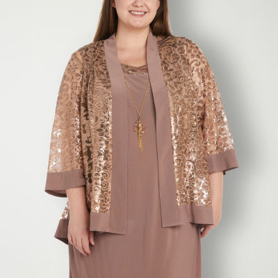 R & M Richards Plus Jacket Dress With Removable Necklace