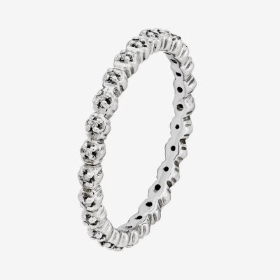 Personally Stackable Sterling Silver Diamond-Accent Ring