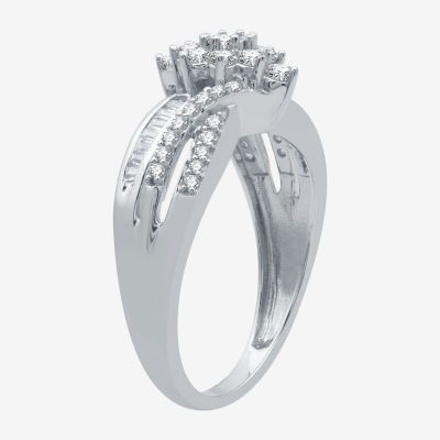 (H-I / I1) Womens 1/2 CT. T.W. Lab Grown White Diamond 10K Gold Cocktail Ring