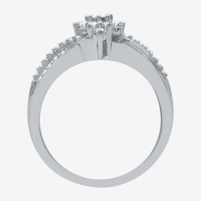 (H-I / I1) Womens 1/2 CT. T.W. Lab Grown White Diamond 10K Gold Cocktail Ring