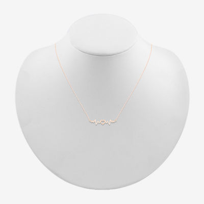 Womens 10K Rose Gold Heart Pendant Necklace