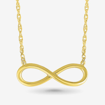 Womens 10K Gold Infinity Pendant Necklace