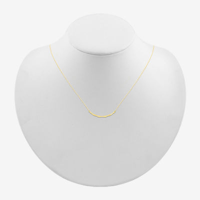 Womens 10K Gold Curved Pendant Necklace