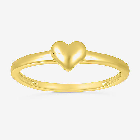Womens 4.5MM 10K Gold Heart Band, 8