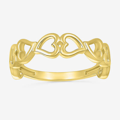 Womens 4.5MM 10K Gold Heart Band