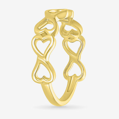 4.5MM 10K Gold Heart Band