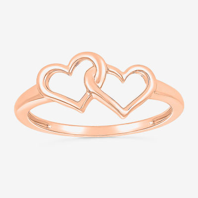 7.5MM 10K Rose Gold Heart Band