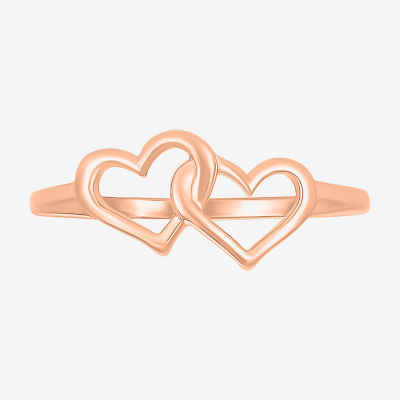 7.5MM 10K Rose Gold Heart Band