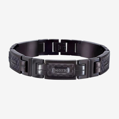 Mens Stainless Steel Solid 8 1/2 Inch Link Bracelet
