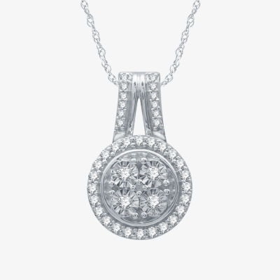 (H-I / I1) Womens 1/4 CT. T.W. Lab Grown Diamond Sterling Silver 18 Inch Pendant Necklace