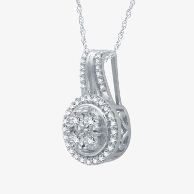 (H-I / I1) Womens 1/4 CT. T.W. Lab Grown Diamond Sterling Silver Pendant Necklace