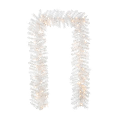Glitzhome 9ft Pre-Lit White Pine Christmas Indoor Garland
